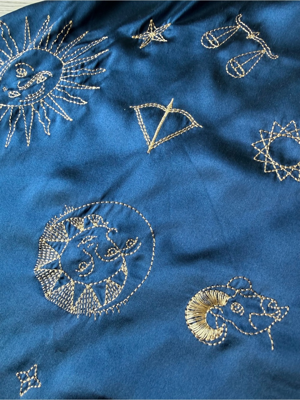 Realisation Par The 1996 Zodiac with Gold Celestial Embroidered Slip Dress - Picture 3 of 9